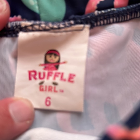 Ruffle Girl size 6 octopus rashguard swimsuit. - Picture 2 of 4